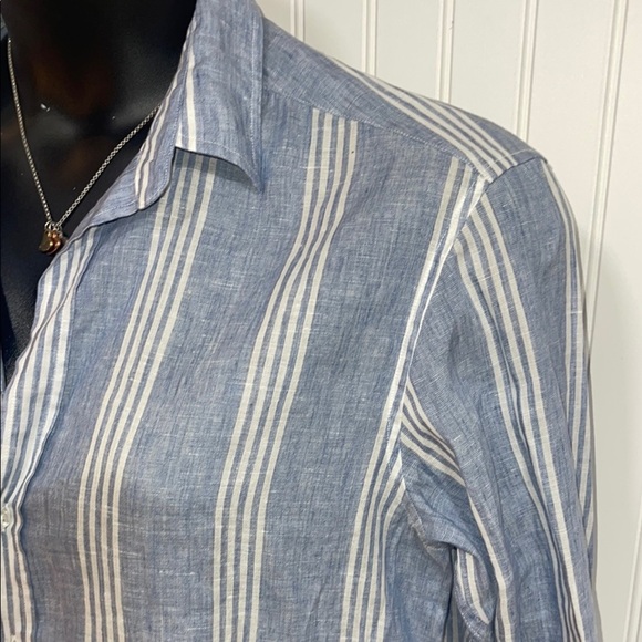 Frank & Eileen Light Blue Striped tunic - Picture 2 of 6